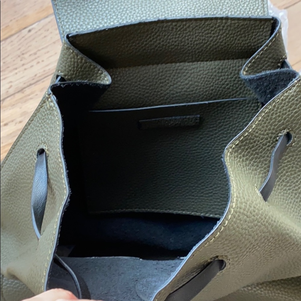 NWT Zara Olive Green Backpack with Pockets - Picture 6 of 8